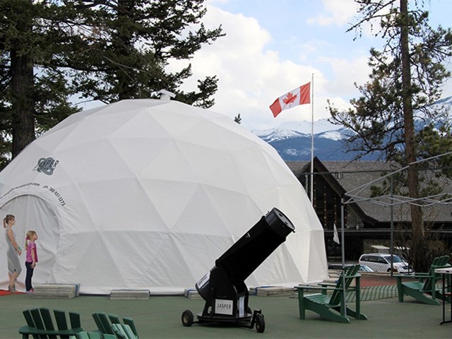 Outside The Jasper Planetarium dome theatre