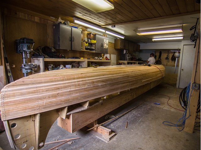 Hand built canoes