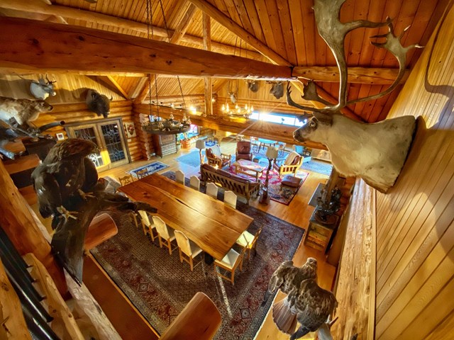 The dining area in the great room of The Lodge