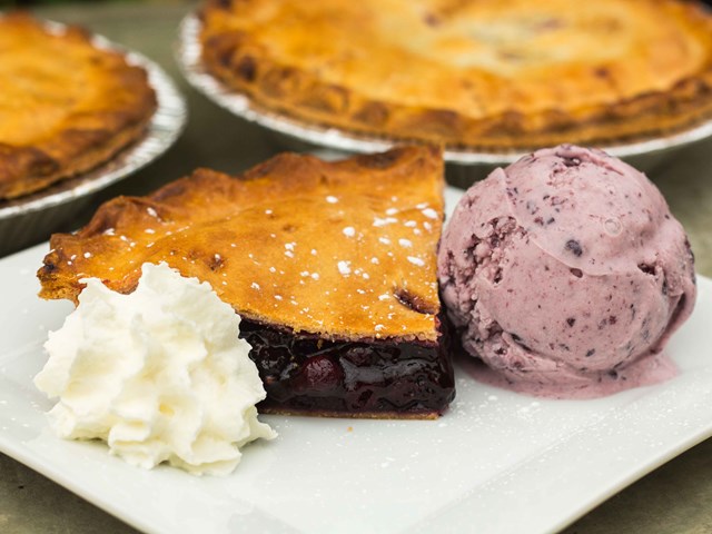 Famous Saskatoon Pie with Saskatoon Ice Cream | ''