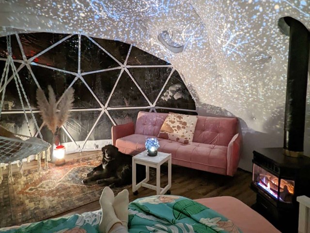 Aspen geodome interior